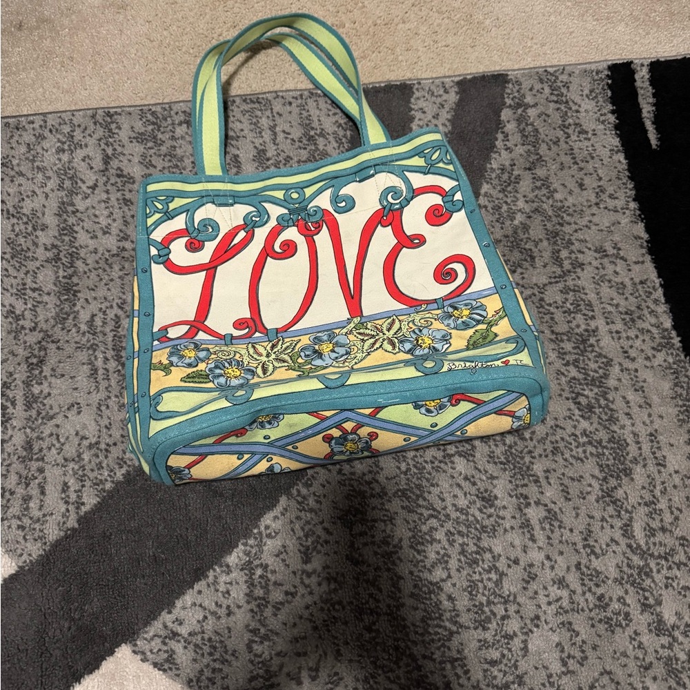 Brighton Blue and Red Artistic Tote Bag